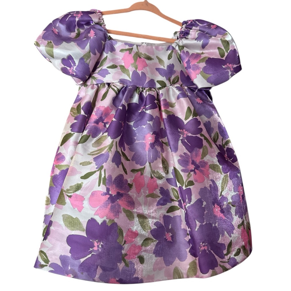 Bonnie Jean Purple and Pink Floral Kids Formal Dress 3T